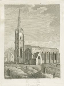 克利夫顿·坎普维尔教堂（Clifton Campville Church）：版画，[c 1790]（印刷） 作者 斯蒂宾肖