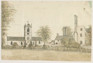 拉普利教堂：水彩画，nd [1762-1802] 作者 斯蒂宾肖