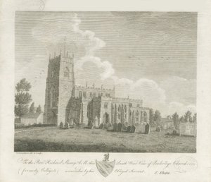 彭克里奇教堂（Penkridge Church）：雕刻，nd [18世纪末]（印刷） 作者 斯蒂宾肖