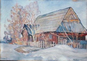 波德海尔的小屋（纸板油画） 作者 斯蒂芬·菲利波维奇