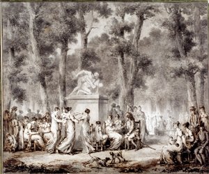1807 年世界公园出口处的杜乐丽露台景观。 让·皮埃尔·诺布林·德拉古尔丹（Jean Pierre Norblin De La Gourdaine，1745-1830 年）的绘画