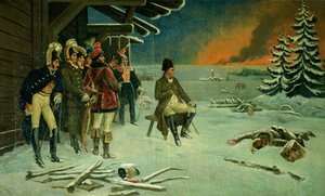 拿破仑在 Maly Yaroslavets（布面油画） 作者 Stefan Vladislavovich Bakalowicz