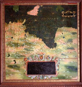 Afique du Nord:Cyrenaic和Marmarique地区的地图，由Stefano Bonsignori（？ -1589）意大利宇宙学家和画家制作。1581年左右。佛罗伦萨，韦基奥宫，Mappamondo厅