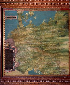 德国 卡片由Stefano Bonsignori（？ -1589）意大利宇宙学家和画家制作。1581年左右。佛罗伦萨，韦基奥宫，Mappamondo厅