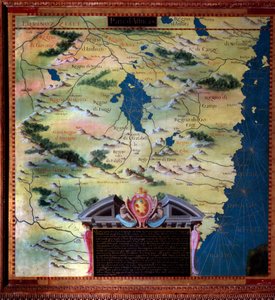 南非（莫桑比克）地图由Stefano Bonsignori（？ -1589）意大利宇宙学家和画家制作。1581年左右。佛罗伦萨，韦基奥宫，Mappamondo厅 作者 斯特凡诺·布翁西诺里