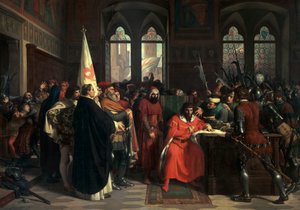 1343 年驱逐雅典公爵布里埃纳的戈蒂埃六世 作者 斯特凡诺·乌西（Stefano Ussi）
