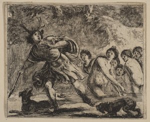 Acteon，来自神话游戏《神秘的神话》，1644年。 作者 斯蒂法诺·德拉·贝拉