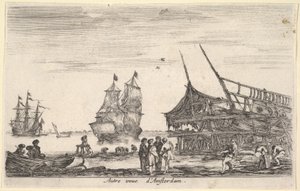 阿姆斯特丹Autre vue dAmsterdam的另一视角，一群四人站在1647年的中心。 作者 斯蒂法诺·德拉·贝拉