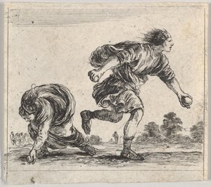 Atalanta和Hippomenes，摘自神话游戏Jeu de la Mythologie，1644年。