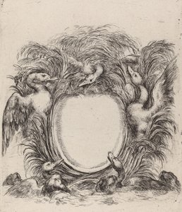 带有鸭子和狗的插图，1647年。 作者 斯蒂法诺·德拉·贝拉