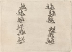 骑士们分成两列作战，1652年。 作者 斯蒂法诺·德拉·贝拉