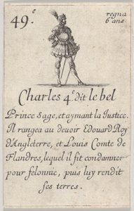 查尔斯（Charles 4.e-det le bel Prince）圣贤...，摘自法国国王游戏[Jeu des Rois ...]，1644年。 作者 斯蒂法诺·德拉·贝拉