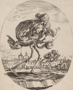 背着孩子向右走的死神，可能是1648年。 作者 斯蒂法诺·德拉·贝拉