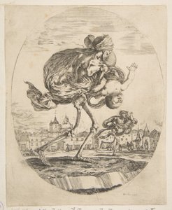 大约在五次死亡中，Les cinq Morts载有一名婴儿。 1648年。 作者 斯蒂法诺·德拉·贝拉