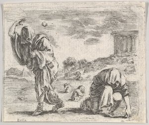 灭绝和止泻，摘自神话游戏《神话传说》（Jeu de la Mythologie），1644年。 作者 斯蒂法诺·德拉·贝拉