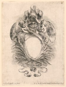 护额，"Raccolta di varii cappriccii et nove inventioni di cartelle et ornamenti "中的第 5 号。