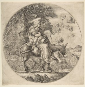 飞行到埃及，一个圆形的组成，约。 1662。 作者 斯蒂法诺·德拉·贝拉