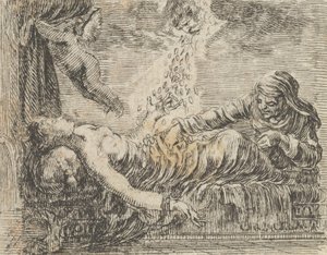 朱庇特和达纳埃，出自《神话游戏》Jeu de la Mythologie，1644年。 作者 斯蒂法诺·德拉·贝拉
