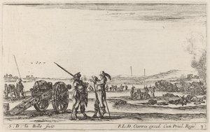 向哨兵下达命令的官员，约1641年。 作者 斯蒂法诺·德拉·贝拉