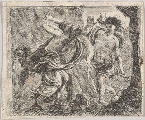 Orpheus和Eurydice，摘自神话游戏Jeu de la Mythologie，1644年。 作者 斯蒂法诺·德拉·贝拉