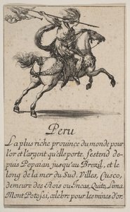 秘鲁，来自 "地理游戏 "Jeu de la Géographie，1644年。 作者 斯蒂法诺·德拉·贝拉