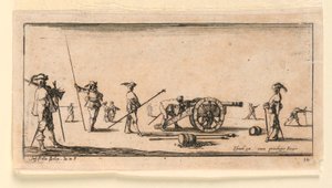 插图 10，选自 "Desseins de Queleques Conduites de Troupes, Canons, et Ataques de Villes"。 作者 斯蒂法诺·德拉·贝拉