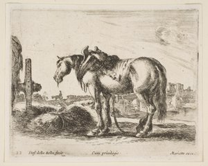 图22：推车马，来自Diversi animali，ca。 1641。 作者 斯蒂法诺·德拉·贝拉
