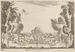 第四幅海上风景画，1637年。 作者 斯蒂法诺·德拉·贝拉
