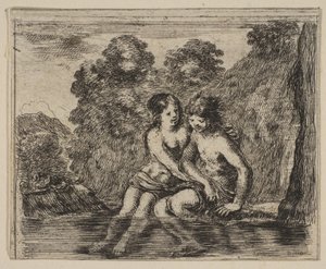 Salmacis和Hermaphrodite，摘自神话游戏Jeu de la Mythologie，1644年。 作者 斯蒂法诺·德拉·贝拉