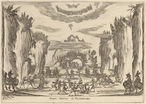 武尔卡诺石窟场景，1637年。 作者 斯蒂法诺·德拉·贝拉