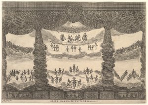 第六场，天堂，出自《天神的婚姻》，摄于1637年。 作者 斯蒂法诺·德拉·贝拉