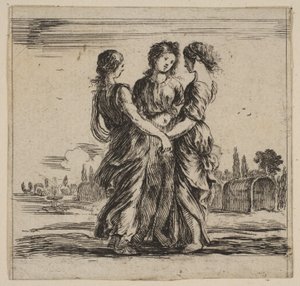 三种恩惠，出自《神话游戏》Jeu de la Mythologie，1644年。 作者 斯蒂法诺·德拉·贝拉