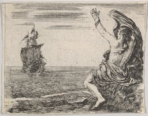 us修斯和阿里亚德涅（Thusus and Ariadne），摘自神话游戏《侏儒神话》（Jeu de la Mythologie），1644年。 作者 斯蒂法诺·德拉·贝拉