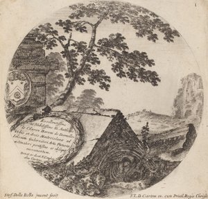 罗马的风景和废墟》的扉页，1646年。 作者 斯蒂法诺·德拉·贝拉