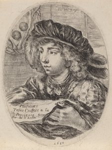 几个Testes Coiffées a la Persienne的标题页，1650年。 作者 斯蒂法诺·德拉·贝拉