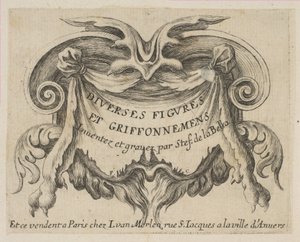 标题页，来自《各种数字和涂鸦》Diverses figures et griffonnemens，约1646年。 作者 斯蒂法诺·德拉·贝拉