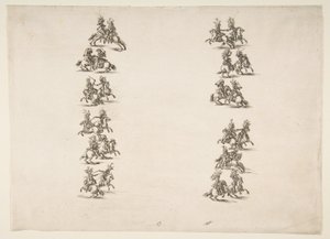 1652年，二十四个骑士分两列作战。 作者 斯蒂法诺·德拉·贝拉