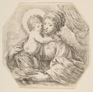 八角形的处女和基督儿童，约。 1649。 作者 斯蒂法诺·德拉·贝拉