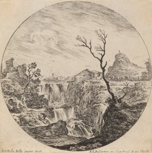 有三层楼的瀑布，1646年。 作者 斯蒂法诺·德拉·贝拉