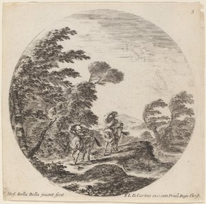 风吹骑兵，1646年。 作者 斯蒂法诺·德拉·贝拉