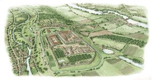 都柏林基尔梅纳姆圣约翰修道院（2022 年绘制），约 1340-1370 年（墨水和水彩画） 作者 斯蒂芬·康林