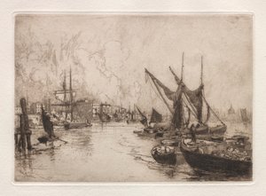 泰晤士河上 英国坎特伯雷，1884年8月，1884年。