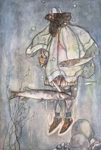 弗格斯下到湖里》，约1910年。   作者 斯蒂芬·里德