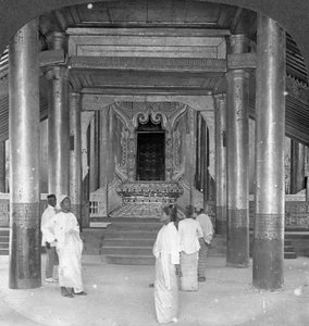 狮子王座，皇宫，曼德勒，缅甸，1908年