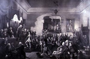 罗伯特-彭斯（1759-96）作为桂冠诗人在爱丁堡卡农盖特的小屋举行的就职典礼 作者 斯图尔特·沃森