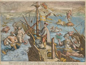 Amerigo Vespucci Americae Retectio, 1591。
