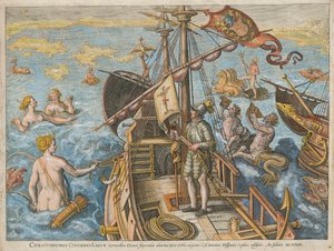 Christophorus Columbus Ligur Americae Retectio, 1591.