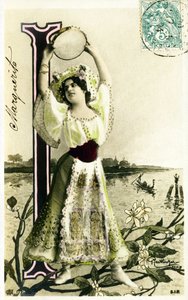 I：莫勒·费舍尔（Mlle Fischer），1900年代的艺术家-AAlphabet明信片 作者 罗伊特林格工作室