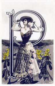 P：Mlle Lolita，1900年代的艺术家-明信片中的字母