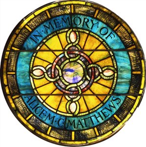 Tiffany Studios制作的圆形含铅玻璃窗（含铅玻璃） 作者 蒂法尼影城
